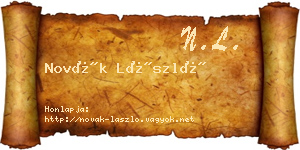 Novák László névjegykártya
